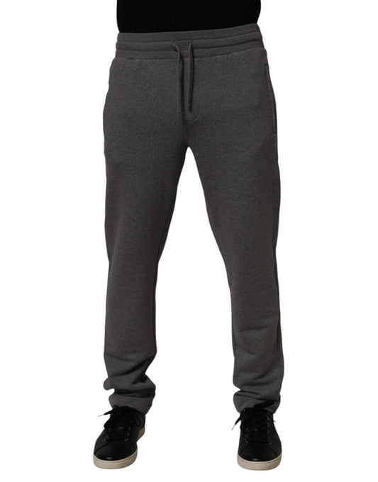 Dolce & Gabbana Men's Tapered Leg Athletic Relaxed Fit Regular Cotton Jogger Sweatpants - Gray
