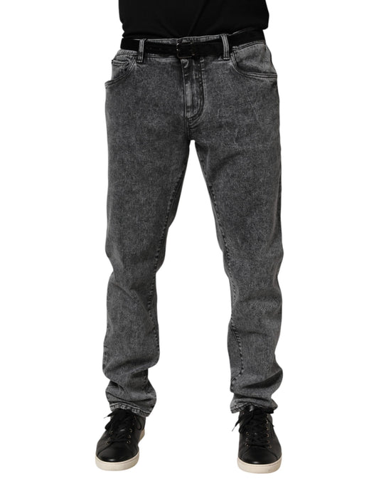 Jeans by Dolce & Gabbana for men in stretch denim cotton gray features an sophisticated and slim with a precise , creating a sophisticated and sophisticated silhouette.