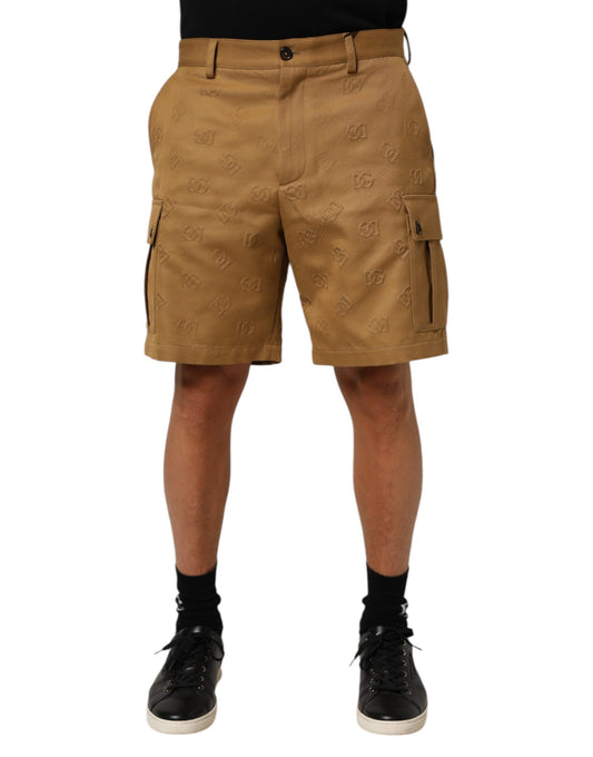 Bermuda Shorts by Dolce & Gabbana for men in stretch cotton brown features a sartorial silhouette, showcasing a sartorial regular-fit and short with a sophisticated for a sartorial look.