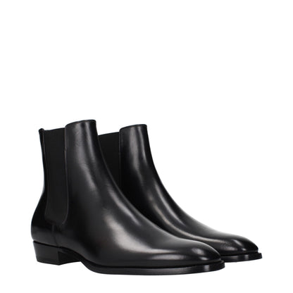 Ankle Boots by Celine for men in leather black features an high-performance silhouette, showcasing the sophisticated design of the Men's Leather Ankle Boots with a and a refined .