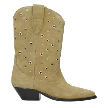 Ankle Boots by Isabel Marant for women in suede leather beige features an effortless chic silhouette from the Women's Suede Leather Ankle Boots collection, showcasing a effortless chic and refined for an effortless chic look.