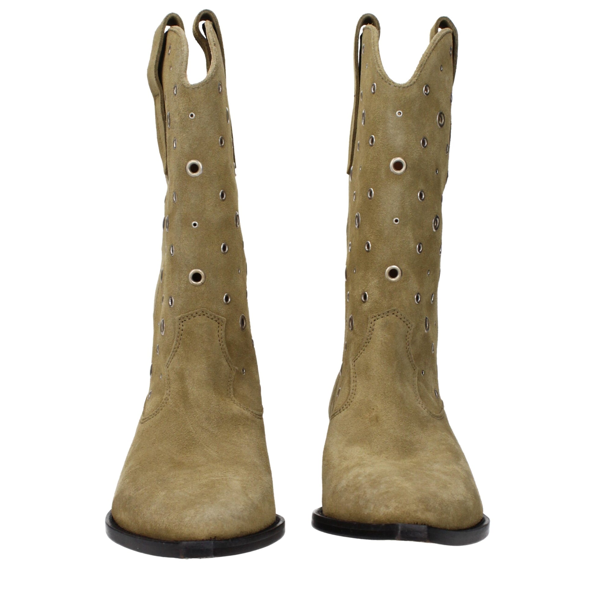Ankle Boots by Isabel Marant for women in suede leather beige features an dynamic silhouette, showcasing the dynamic Women's Suede Leather Ankle Boots design with its distinctive and elegant .