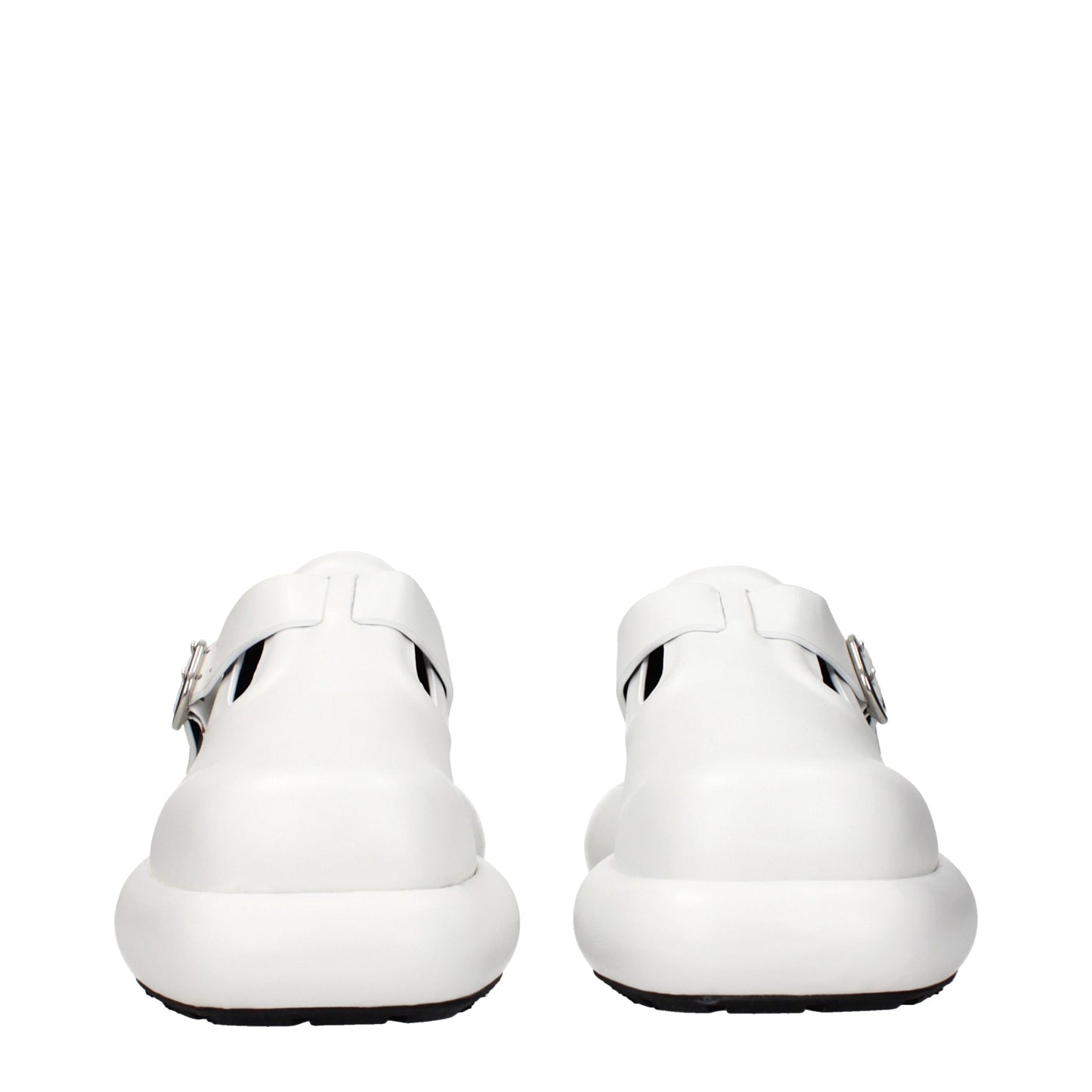 Flat Loafer Slip-On Lace-Up Shoes by Jil Sander for women in leather white features an ergonomic silhouette, perfectly showcasing Women's Leather Flat Loafer Slip-On Lace-Up Shoes with its distinct flat and elegant .