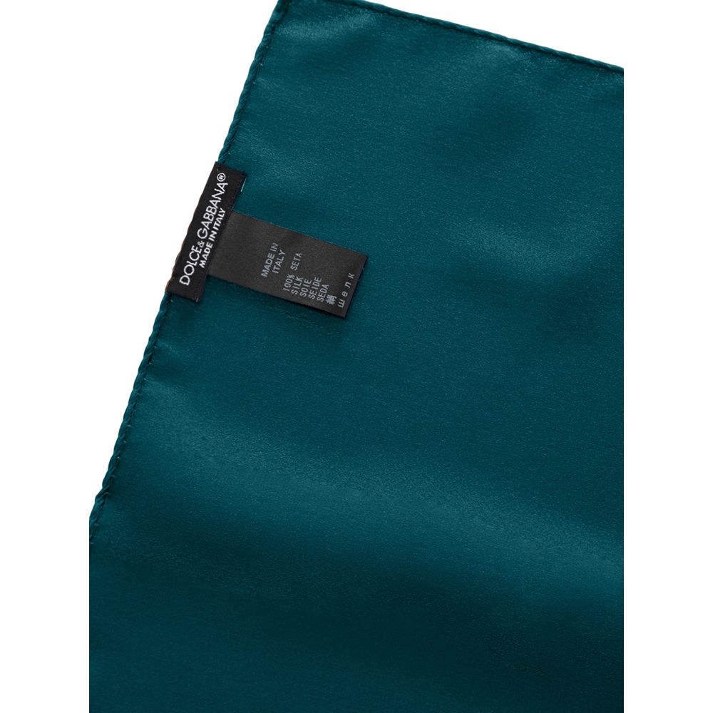 Pocket Square by Dolce & Gabbana for men in silk green features a ethereal design, showcasing the signature style of the Silk Pocket Square with a sophisticated finish.
