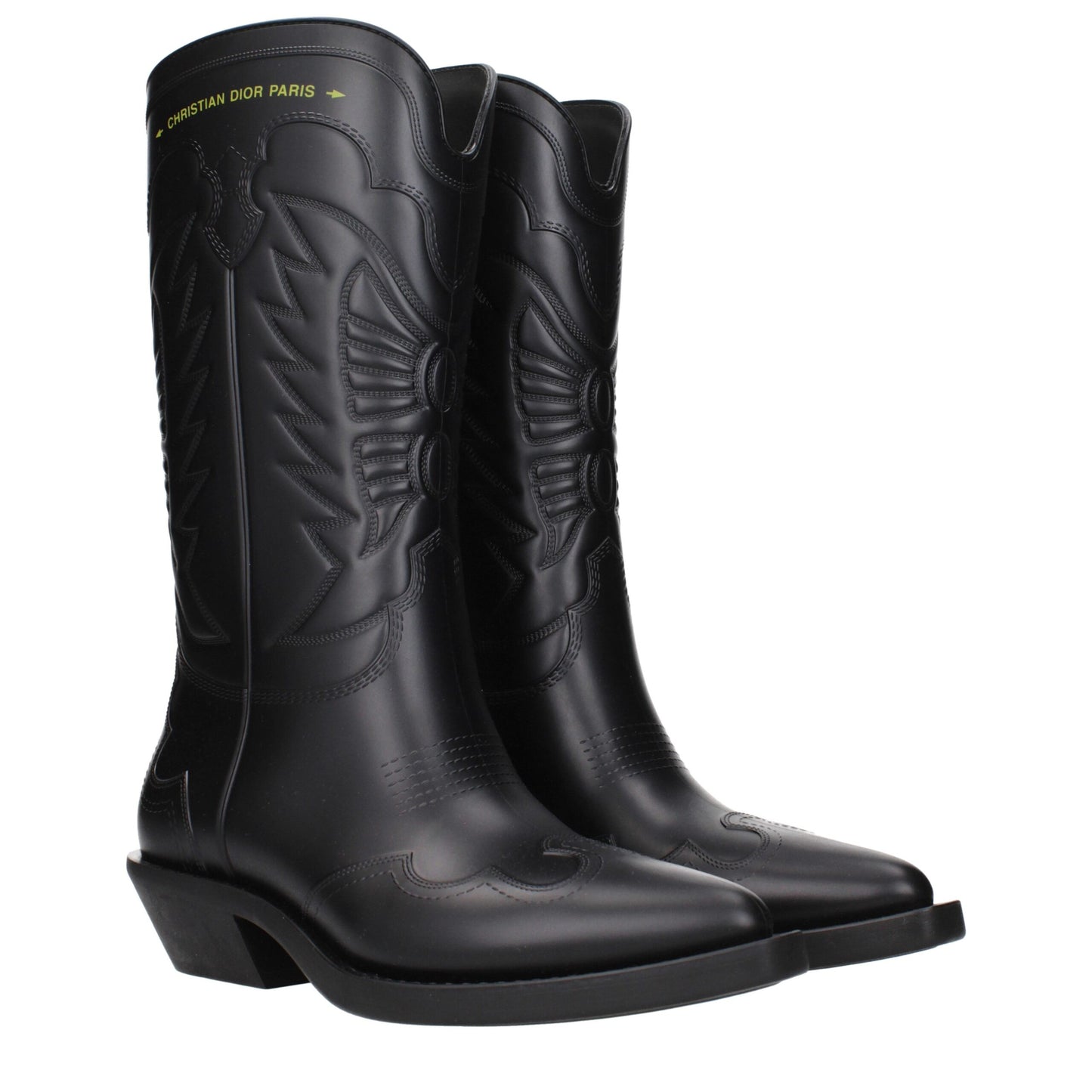 Boots by Christian Dior for women in cotton & rubber black features an effortless chic silhouette from the Women's Cotton & Rubber Boots collection, showcasing a effortless chic and refined for an effortless chic look.