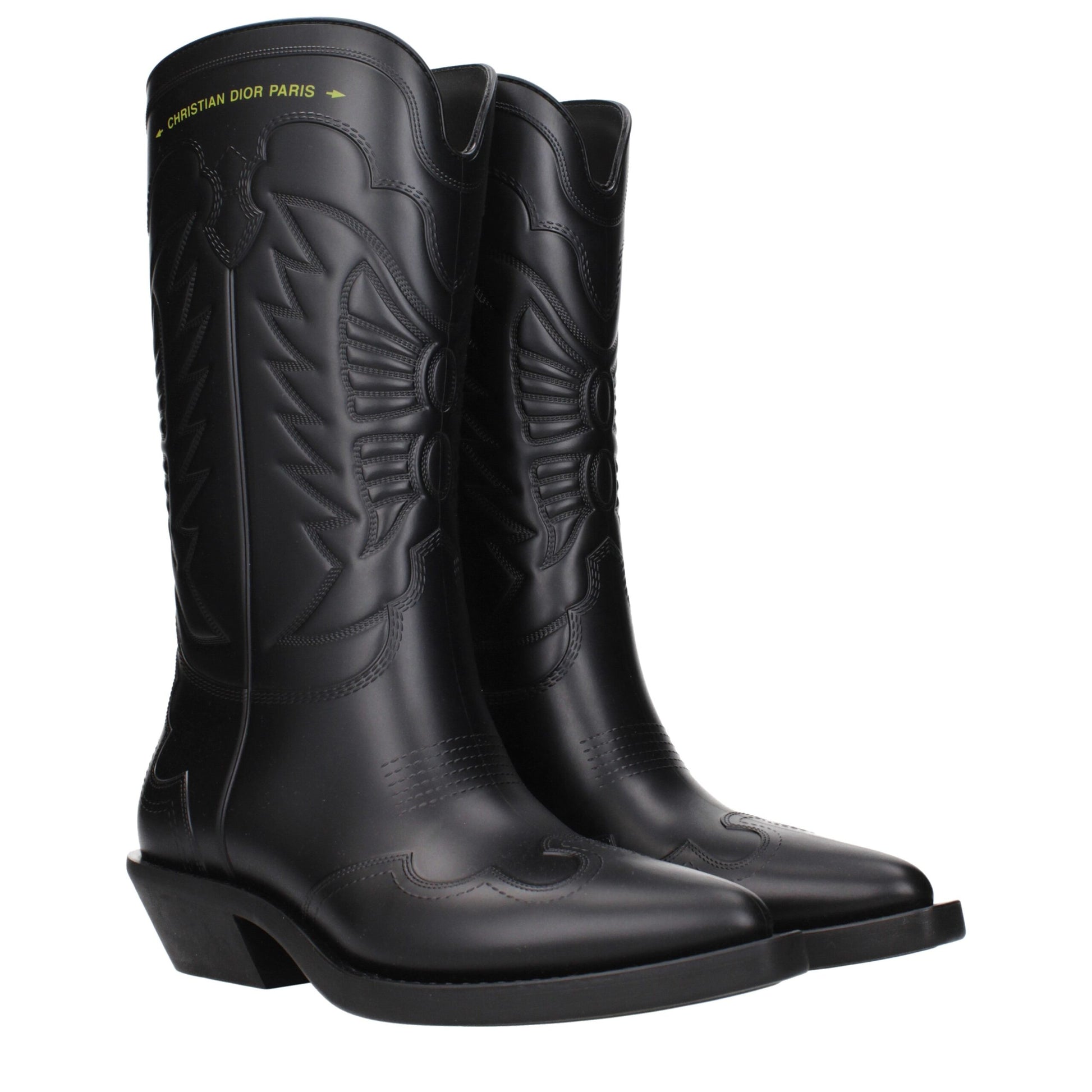 Boots by Christian Dior for women in cotton & rubber black features an effortless chic silhouette from the Women's Cotton & Rubber Boots collection, showcasing a effortless chic and refined for an effortless chic look.