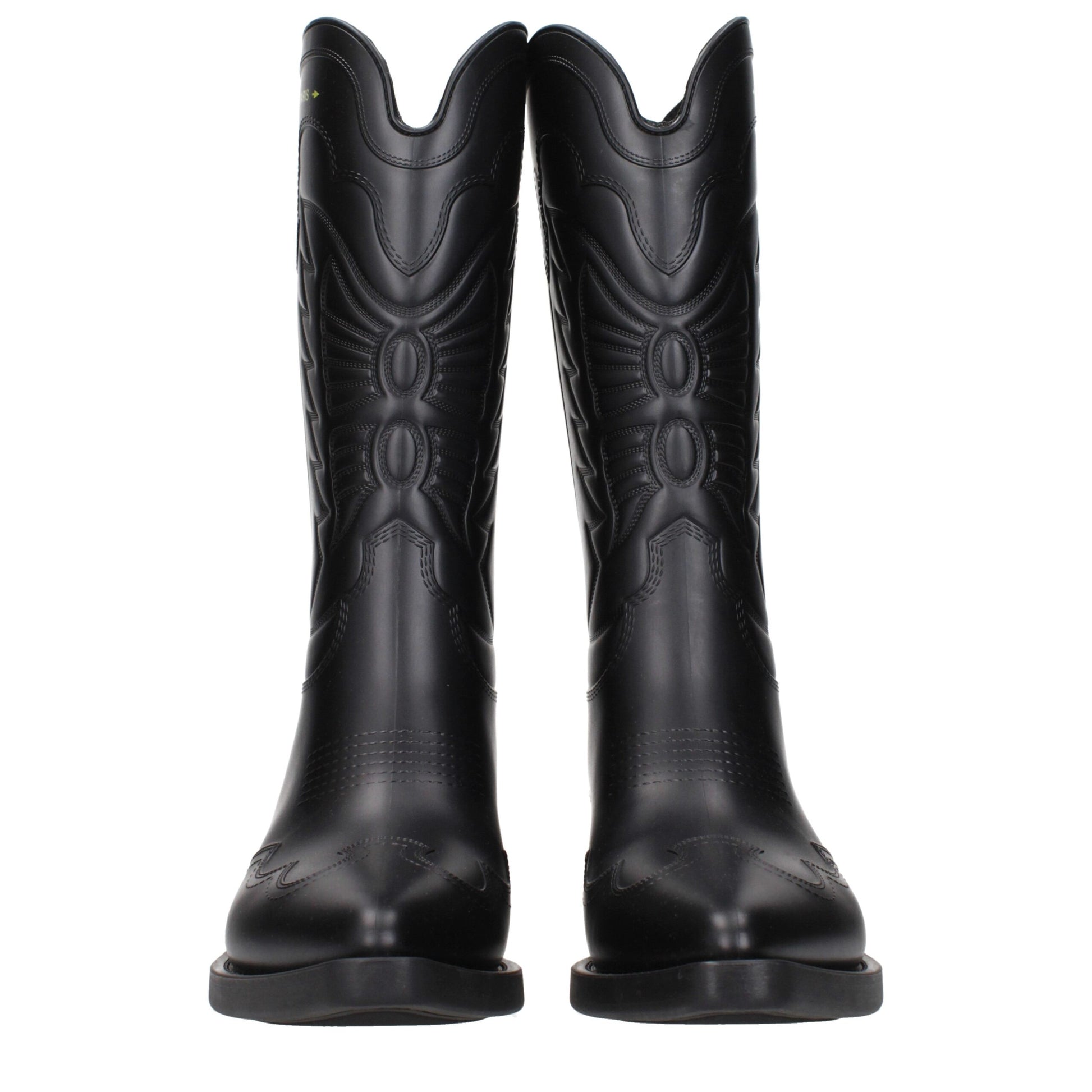 Boots by Christian Dior for women in cotton & rubber black showcases a ergonomic silhouette from the Women's Cotton & Rubber Boots collection, featuring a ergonomic and a ergonomic .