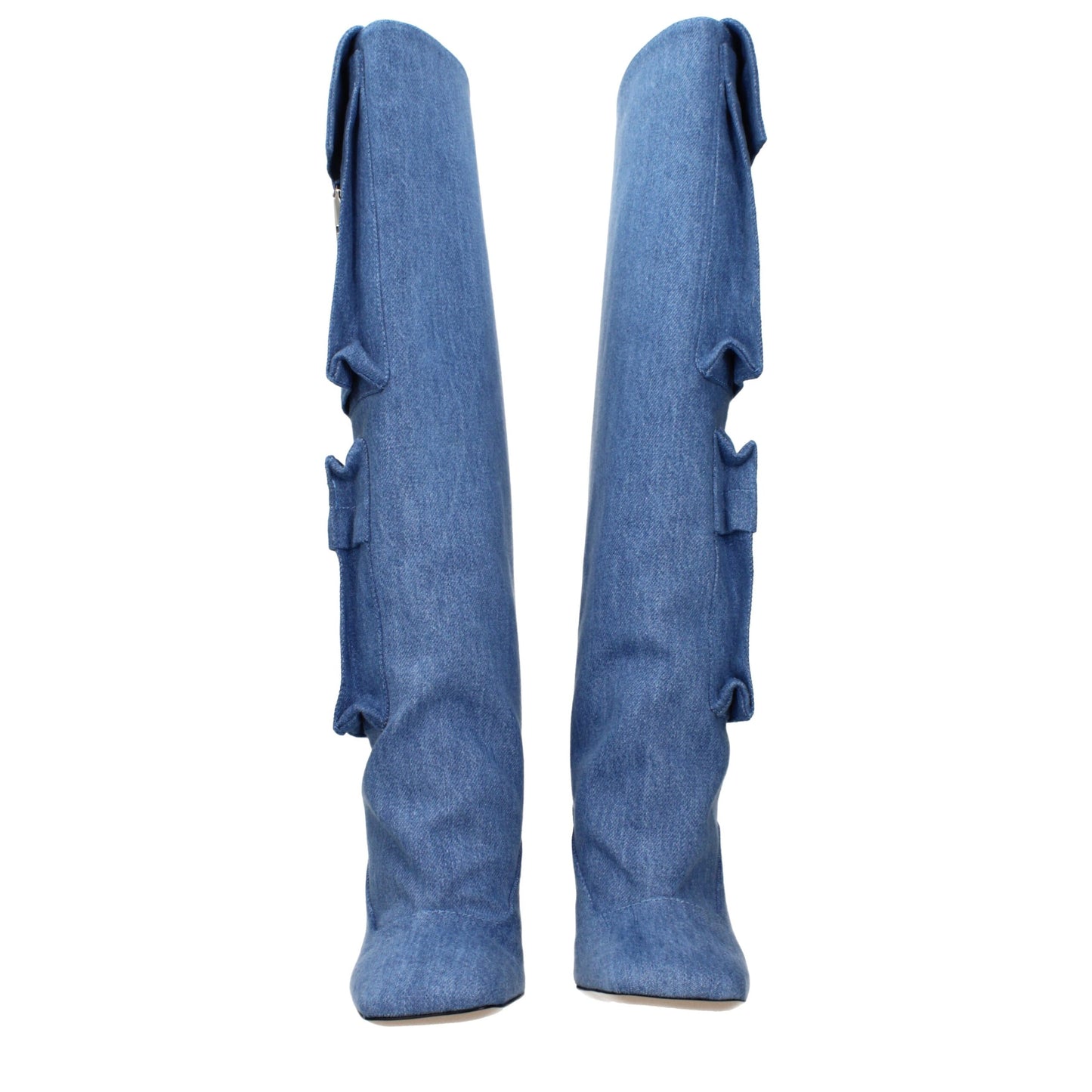 Boots by The Attico for women in fabric light-blue features an avant-garde Women's Fabric Boots silhouette, defined by a sophisticated and a avant-garde .