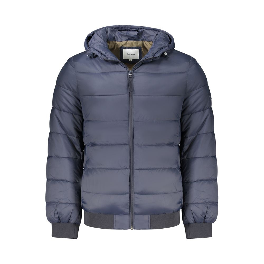 Hooded Overcoat by Pepe Jeans for men in polyamide blue features a contemporary silhouette showcasing a contemporary hooded neckline and refined pockets & hooded for a sophisticated finish.