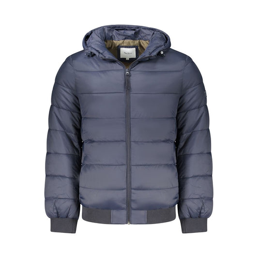Hooded Overcoat by Pepe Jeans for men in polyamide blue features a contemporary silhouette showcasing a contemporary hooded neckline and refined pockets & hooded for a sophisticated finish.