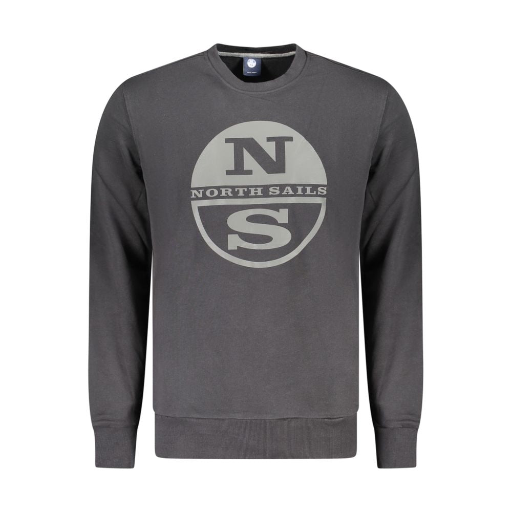 Sweatshirt by North Sails for men in cotton black & print presents a smart casual silhouette, featuring a smart casual crew neckline and for a sophisticated look.