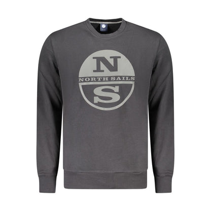Sweatshirt by North Sails for men in cotton black & print presents a smart casual silhouette, featuring a smart casual crew neckline and for a sophisticated look.