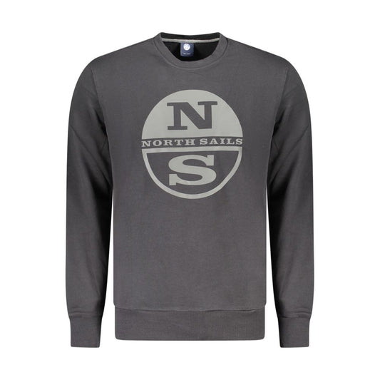 Sweatshirt by North Sails for men in cotton black & print presents a smart casual silhouette, featuring a smart casual crew neckline and for a sophisticated look.
