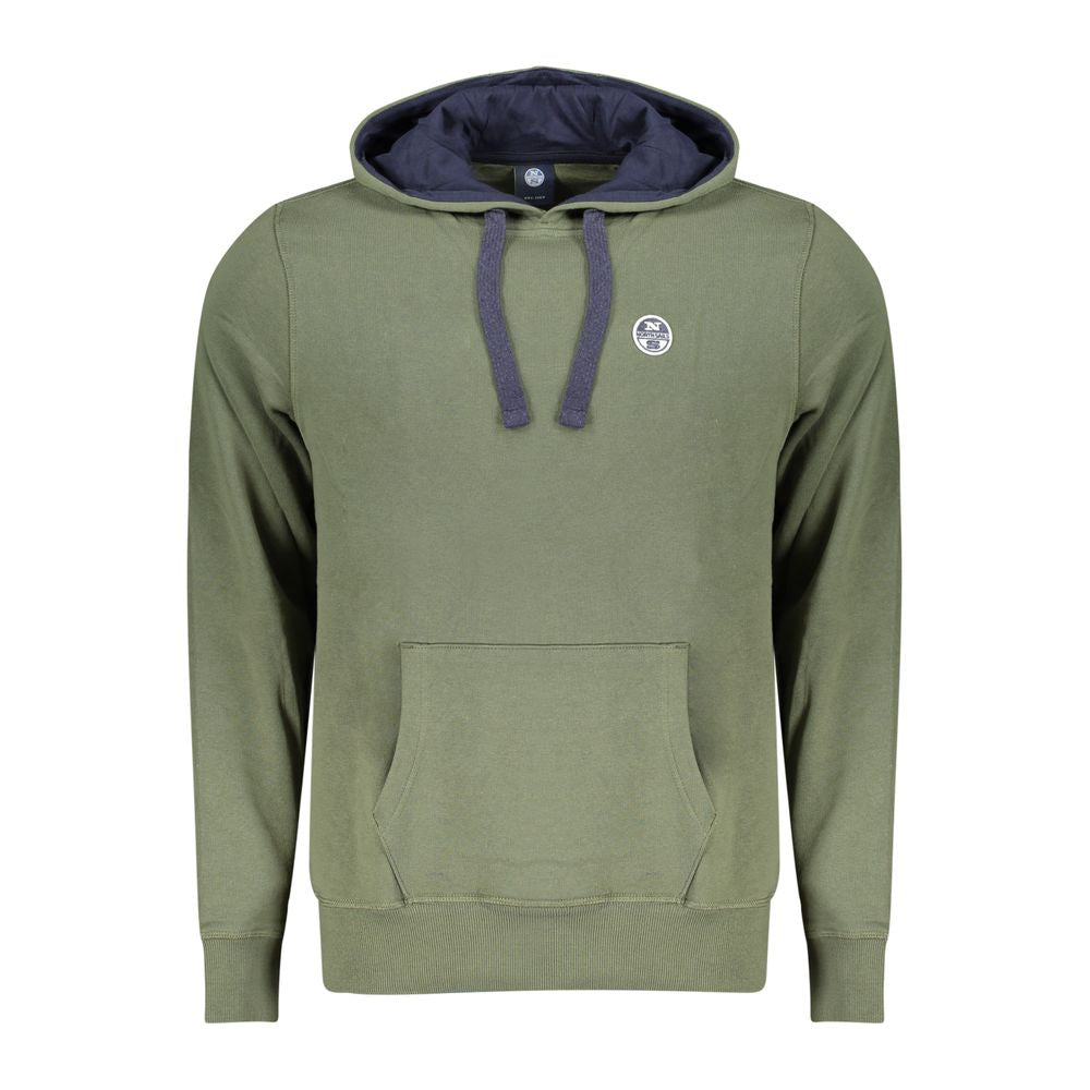 Hooded Sweatshirt Hoodie by North Sails for men in cotton green showcases a city-ready silhouette, artfully detailed with a signature hooded neckline and for a city-ready finish.