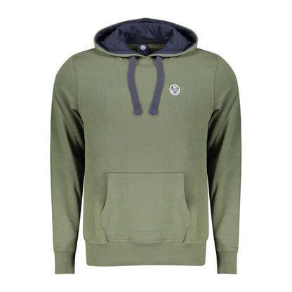 Hooded Sweatshirt Hoodie by North Sails for men in cotton green showcases a city-ready silhouette, artfully detailed with a signature hooded neckline and for a city-ready finish.