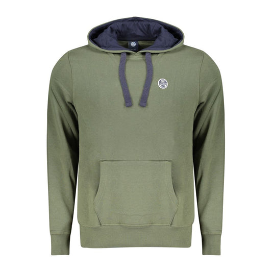Hooded Sweatshirt Hoodie by North Sails for men in cotton green showcases a city-ready silhouette, artfully detailed with a signature hooded neckline and for a city-ready finish.