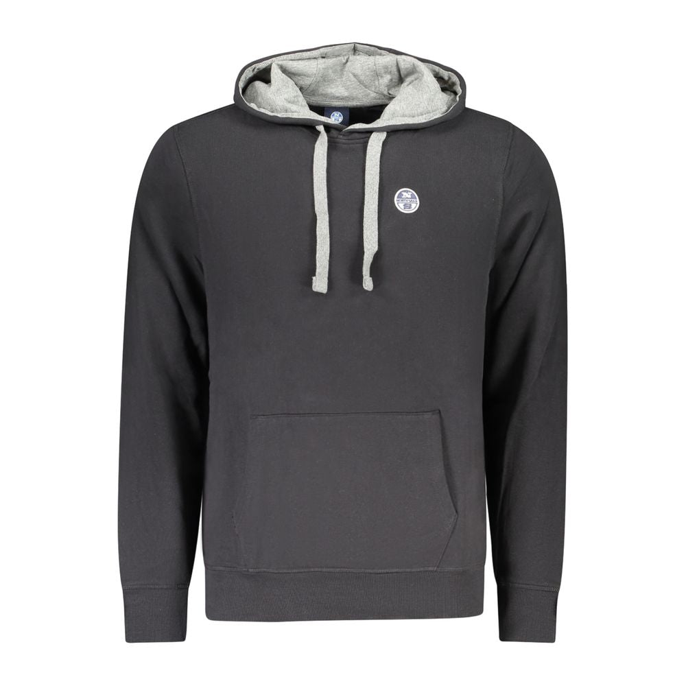 Hooded Sweatshirt Hoodie by North Sails for men in cotton black features an avant-garde silhouette, showcasing a sophisticated hooded neckline and detail for a truly avant-garde finish.