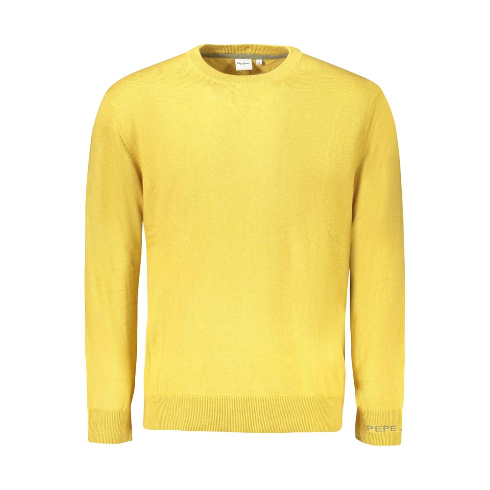 Sweatshirt by Pepe Jeans for men in cotton yellow features an provocated silhouette, detailed with a provocated and a refined crew neckline for a sophisticated aesthetic.