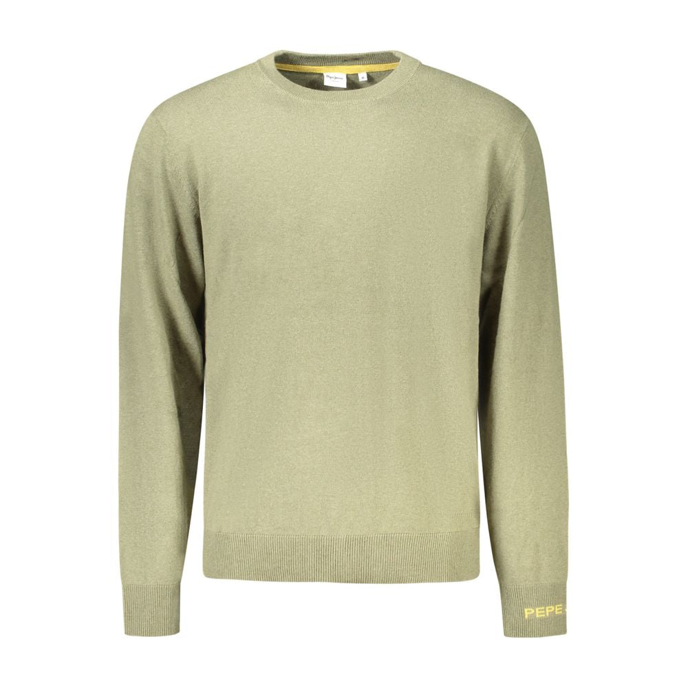 Sweatshirt by Pepe Jeans for men in cotton green features an provocated silhouette, detailed with a provocated and a refined crew neckline for a sophisticated aesthetic.