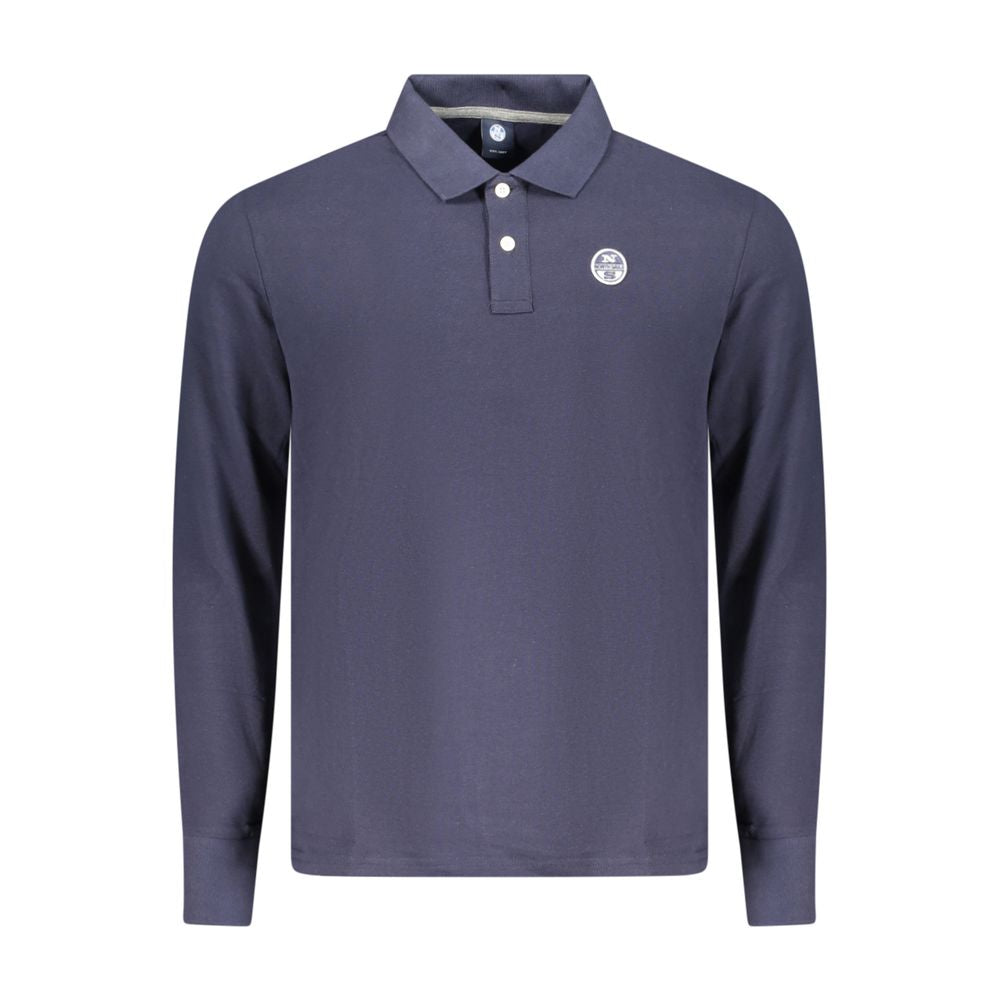 Polo Shirt by North Sails for men in cotton blue presents a crisp silhouette, artfully detailed with a crisp long-sleeve and crisp .