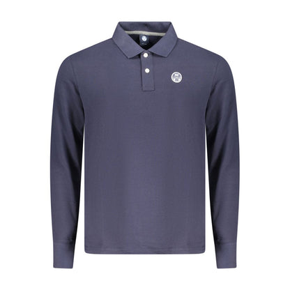 Polo Shirt by North Sails for men in cotton blue presents a crisp silhouette, artfully detailed with a crisp long-sleeve and crisp .