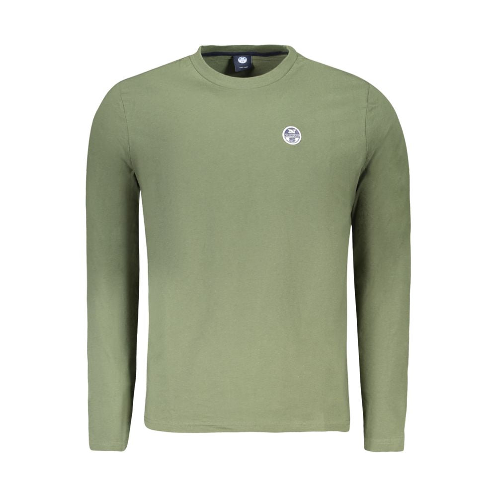T-Shirt by North Sails for men in cotton green showcases a chic silhouette, artfully detailed with a chic crew neckline and long-sleeve for a chic finish.