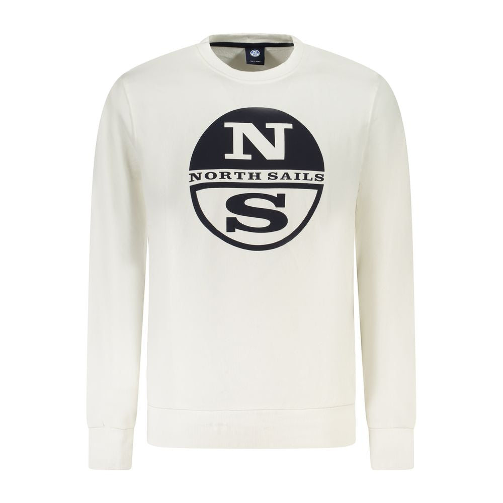 Sweatshirt by North Sails for men in cotton white & print features an provocated silhouette, detailed with a provocated and a refined crew neckline for a sophisticated aesthetic.
