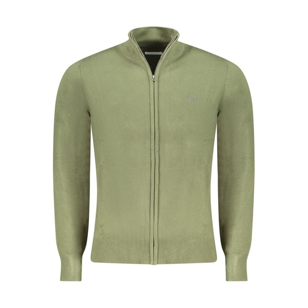 Cardigan by North Sails for men in nylon green features an impeccable silhouette, showcasing a sophisticated and detail for a truly impeccable finish.