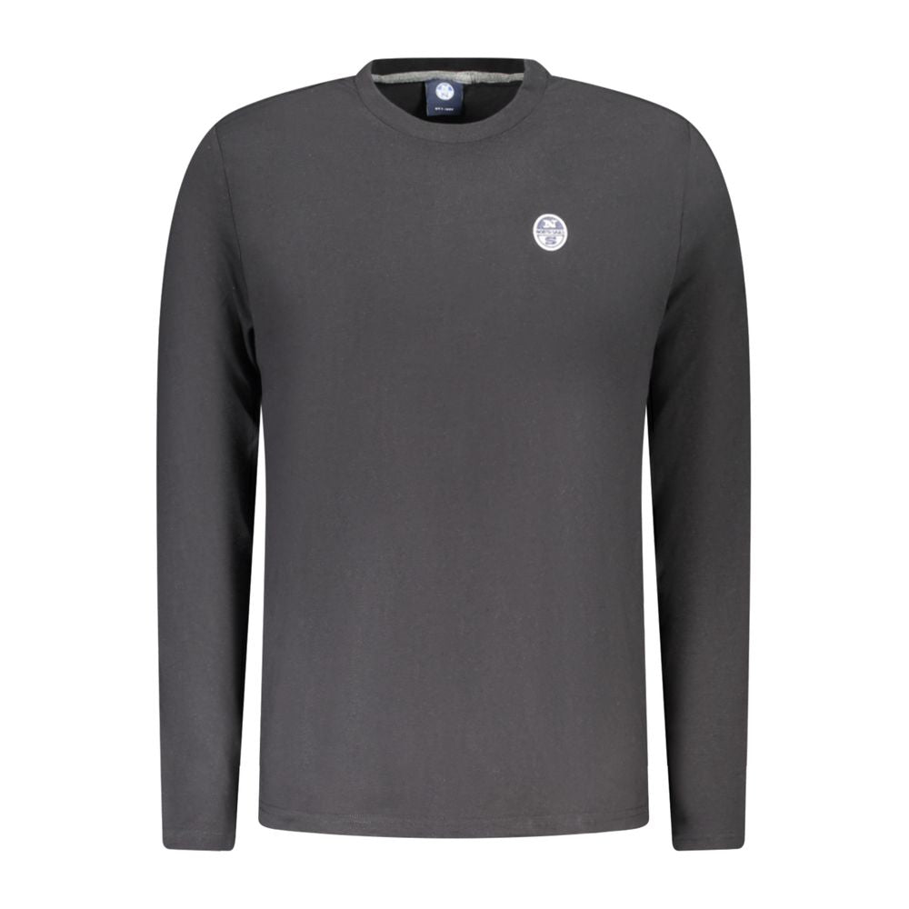 T-Shirt by North Sails for men in cotton black showcases a fashionable silhouette, elegantly detailed with a fashionable long-sleeve and crew neckline for a sophisticated, high-fashion look.