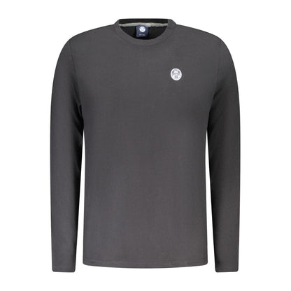 T-Shirt by North Sails for men in cotton black showcases a fashionable silhouette, elegantly detailed with a fashionable long-sleeve and crew neckline for a sophisticated, high-fashion look.