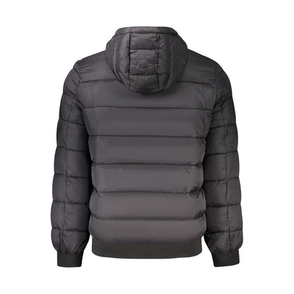 Hooded Windbreaker Jacket by Pepe Jeans for men in polyamide black showcases a urban chic silhouette, detailed with a urban chic hooded neckline and functional pockets, hooded & windproof for a polished finish.