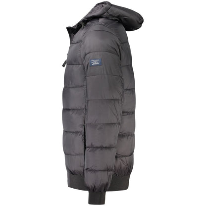 Hooded Windbreaker Jacket by Pepe Jeans for men in polyamide black features an stylish silhouette, showcasing a sophisticated and performance-driven pockets, hooded & windproof for a premium, stylish look.