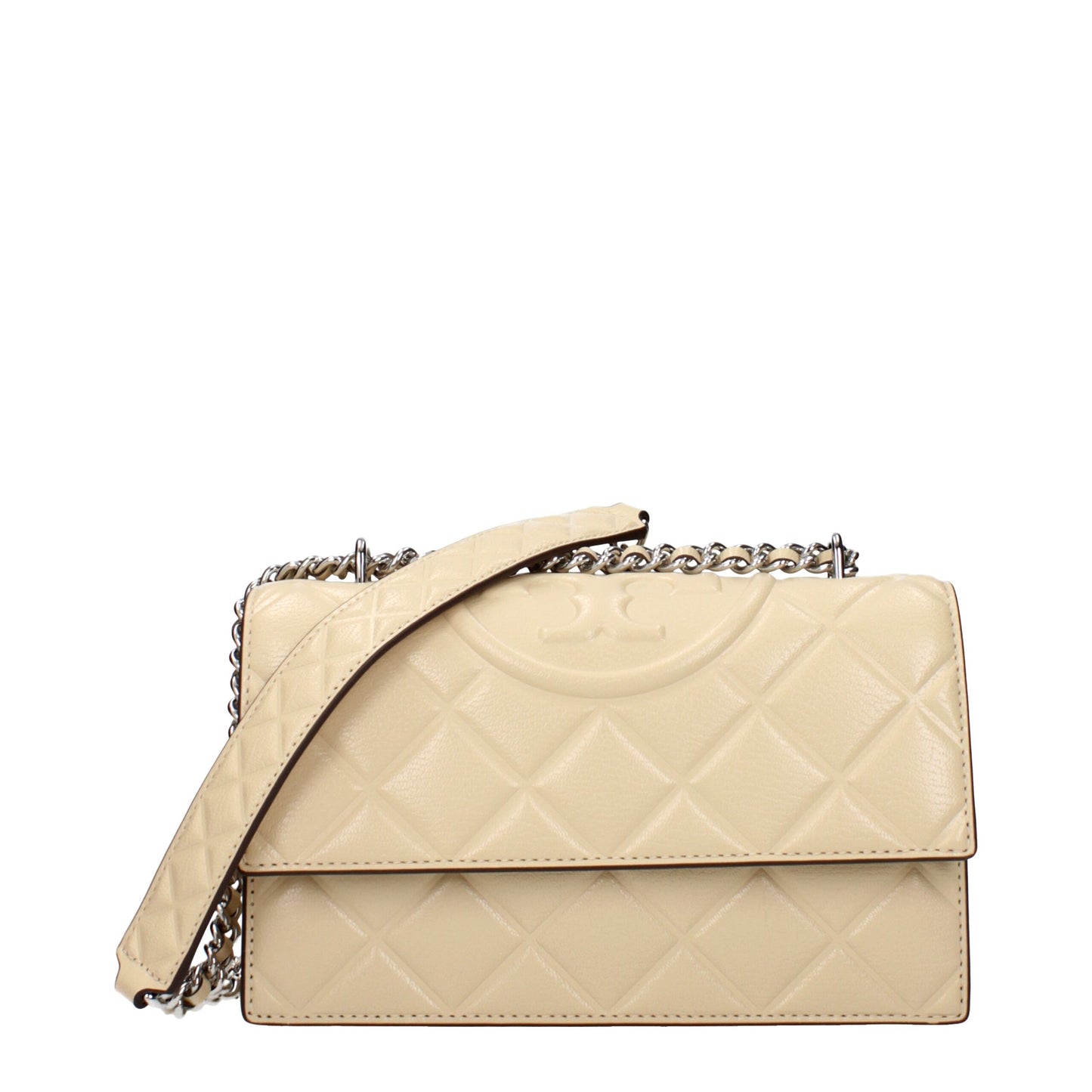 Crossbody Handbag by Tory Burch for women in leather beige features an multi-faceted design with a secure , ample , and versatile crossbody-strap for a multi-faceted finish.