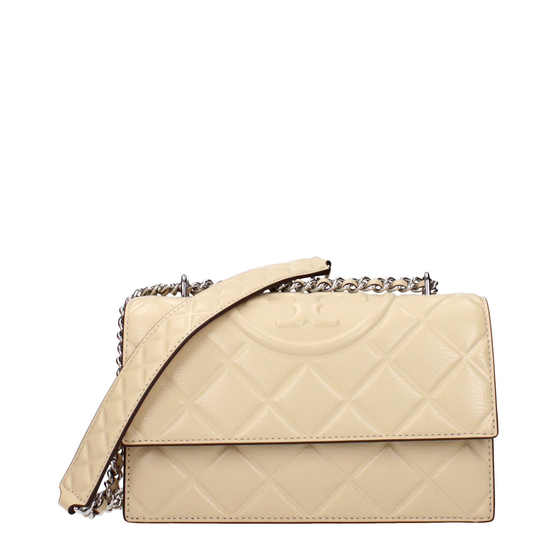 Crossbody Handbag by Tory Burch for women in leather beige features an multi-faceted design with a secure , ample , and versatile crossbody-strap for a multi-faceted finish.