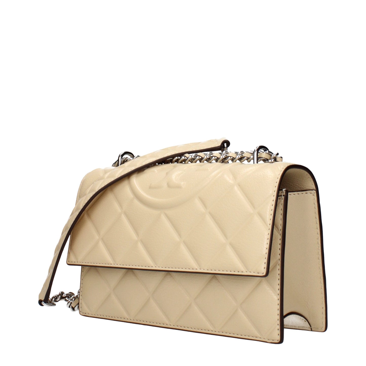 Crossbody Handbag by Tory Burch for women in leather beige features a transformative sophistication silhouette, showcasing a secure , ample , and versatile crossbody-strap for a transformative sophistication look.