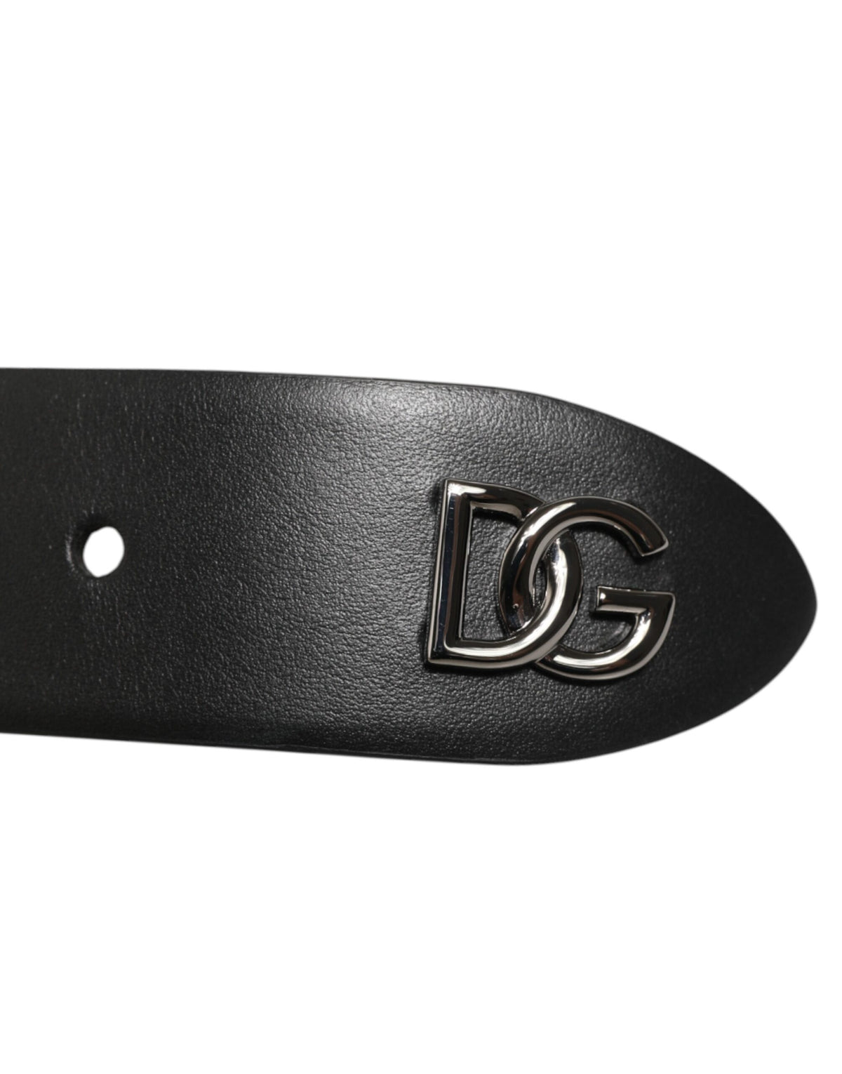 Dolce & Gabbana Calf Leather Belt - Black Silver Signature