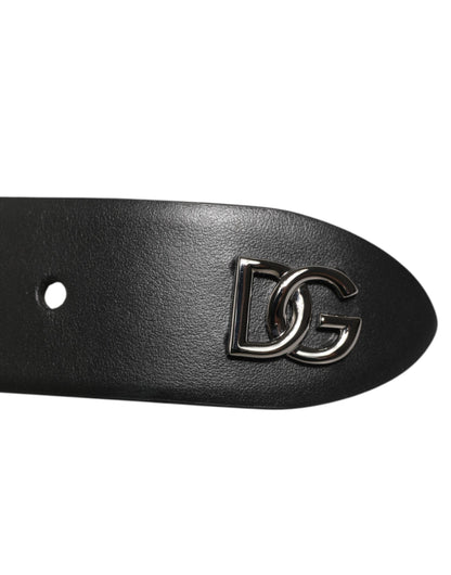Dolce & Gabbana Calf Leather Belt - Black Silver Signature