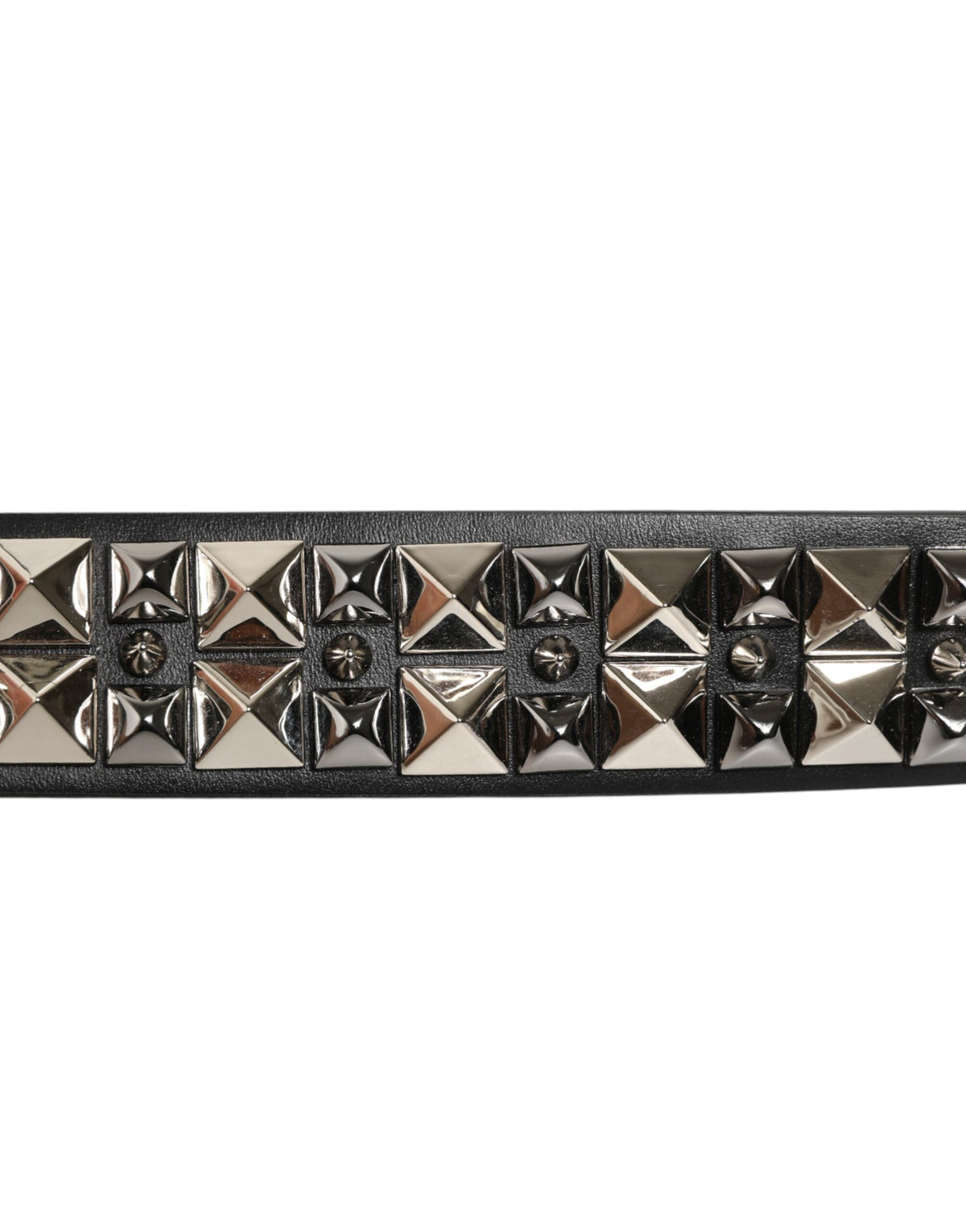 Dolce & Gabbana Calf Leather Belt - Black Silver Signature
