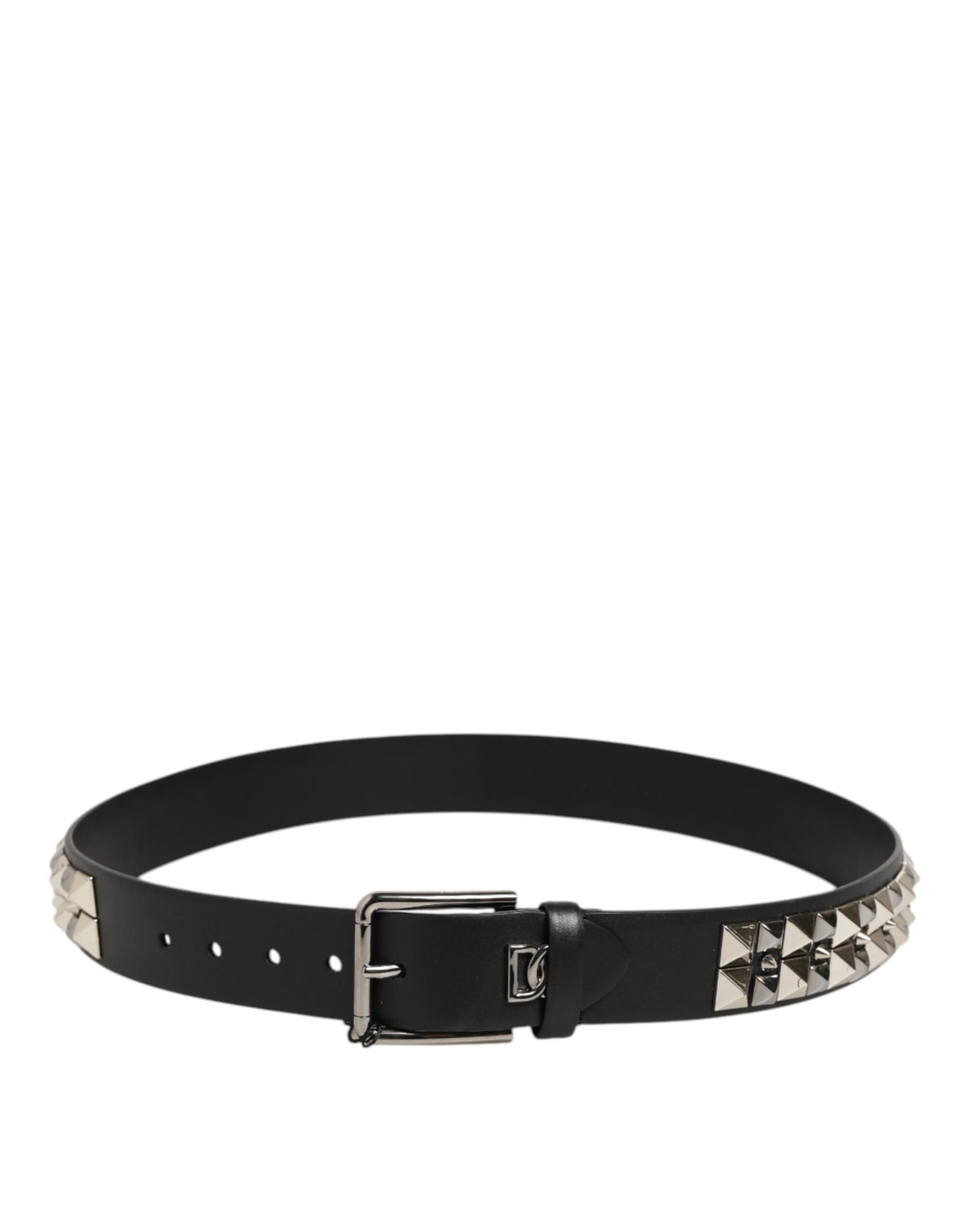 Dolce & Gabbana Calf Leather Belt - Black Silver Signature