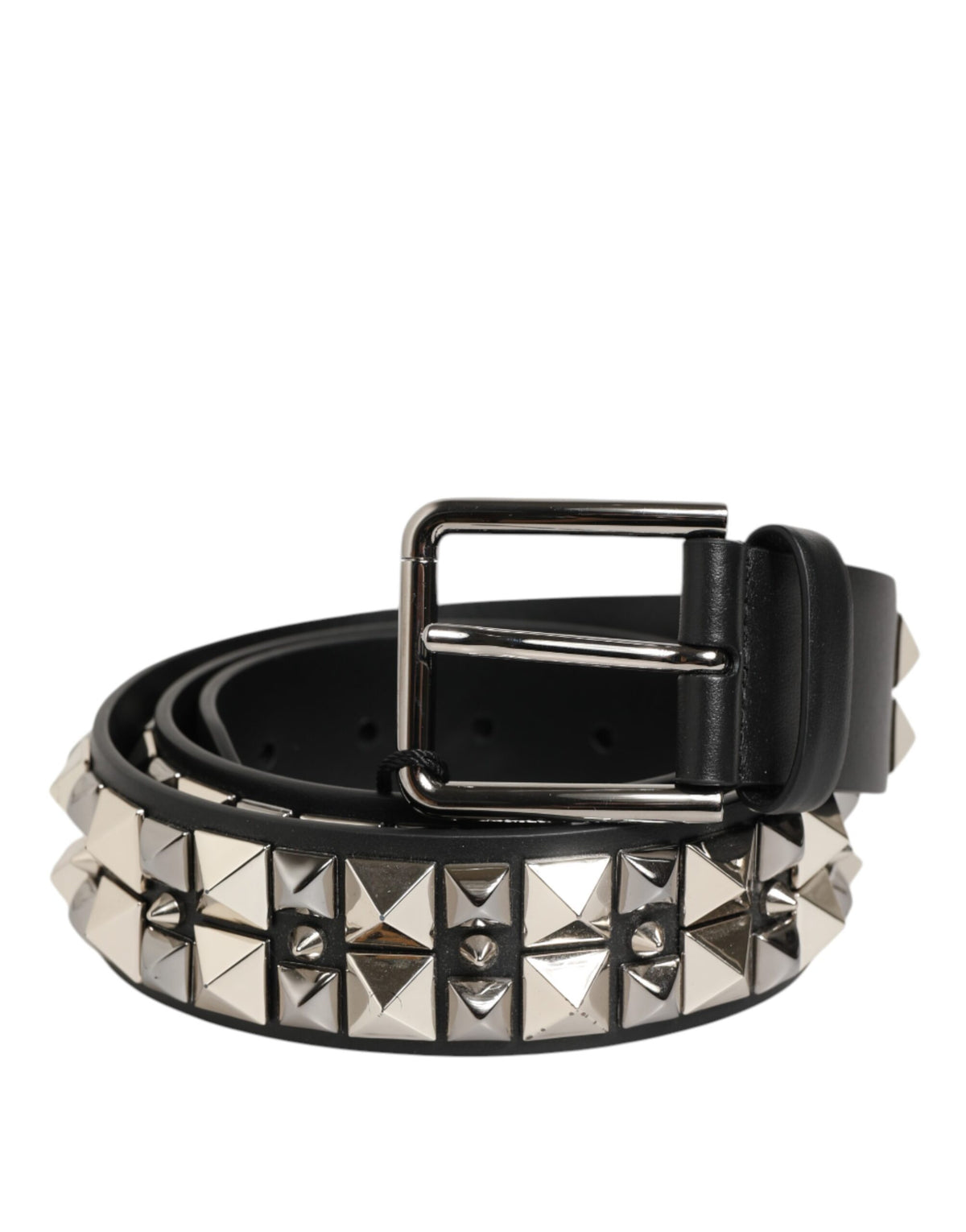Dolce & Gabbana Calf Leather Belt - Black Silver Signature