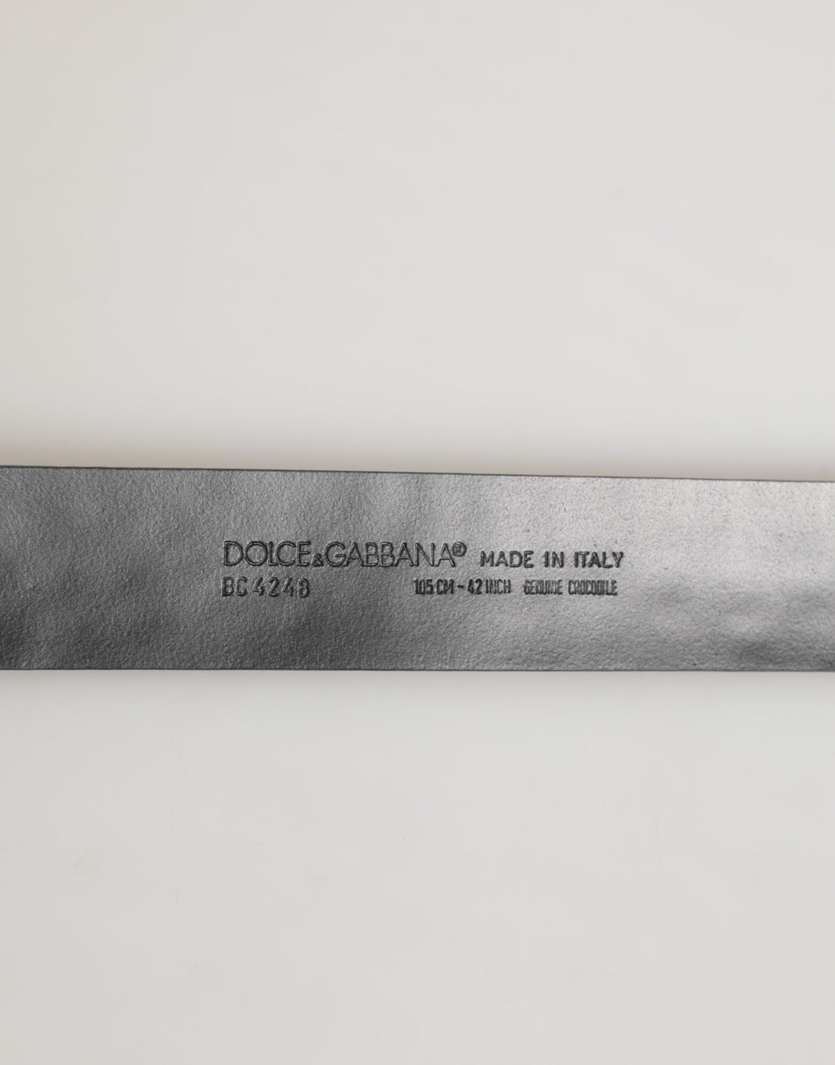 Dolce & Gabbana Caiman Calf & Exotic Leather Belt - Black Silver