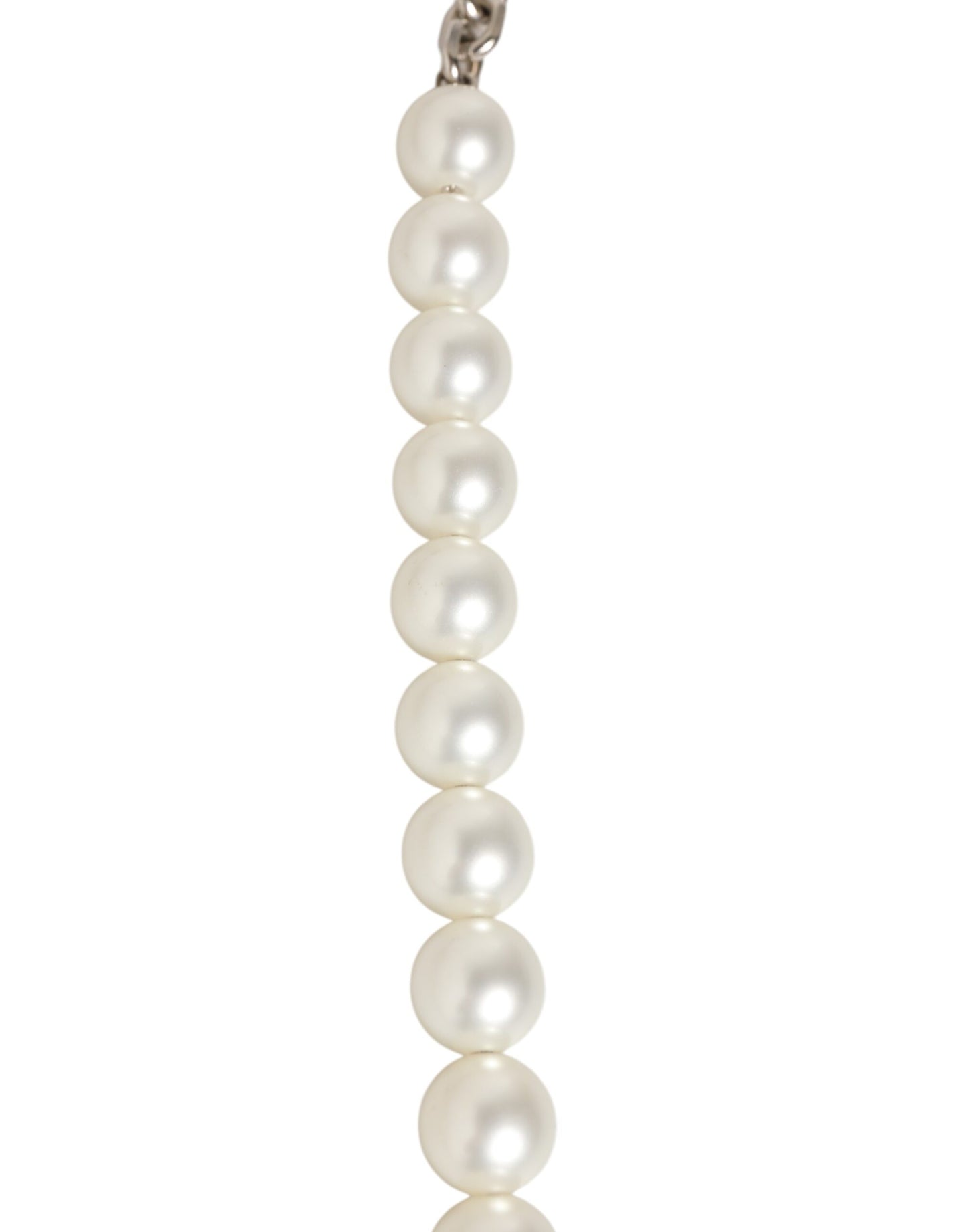 Shoulder Strap by Dolce & Gabbana for women in brass plastic & calf leather black, pearl, silver & white showcases a enviable design, perfect for elevating any ensemble as part of the Brass Plastic Calf Leather Shoulder Strap collection.