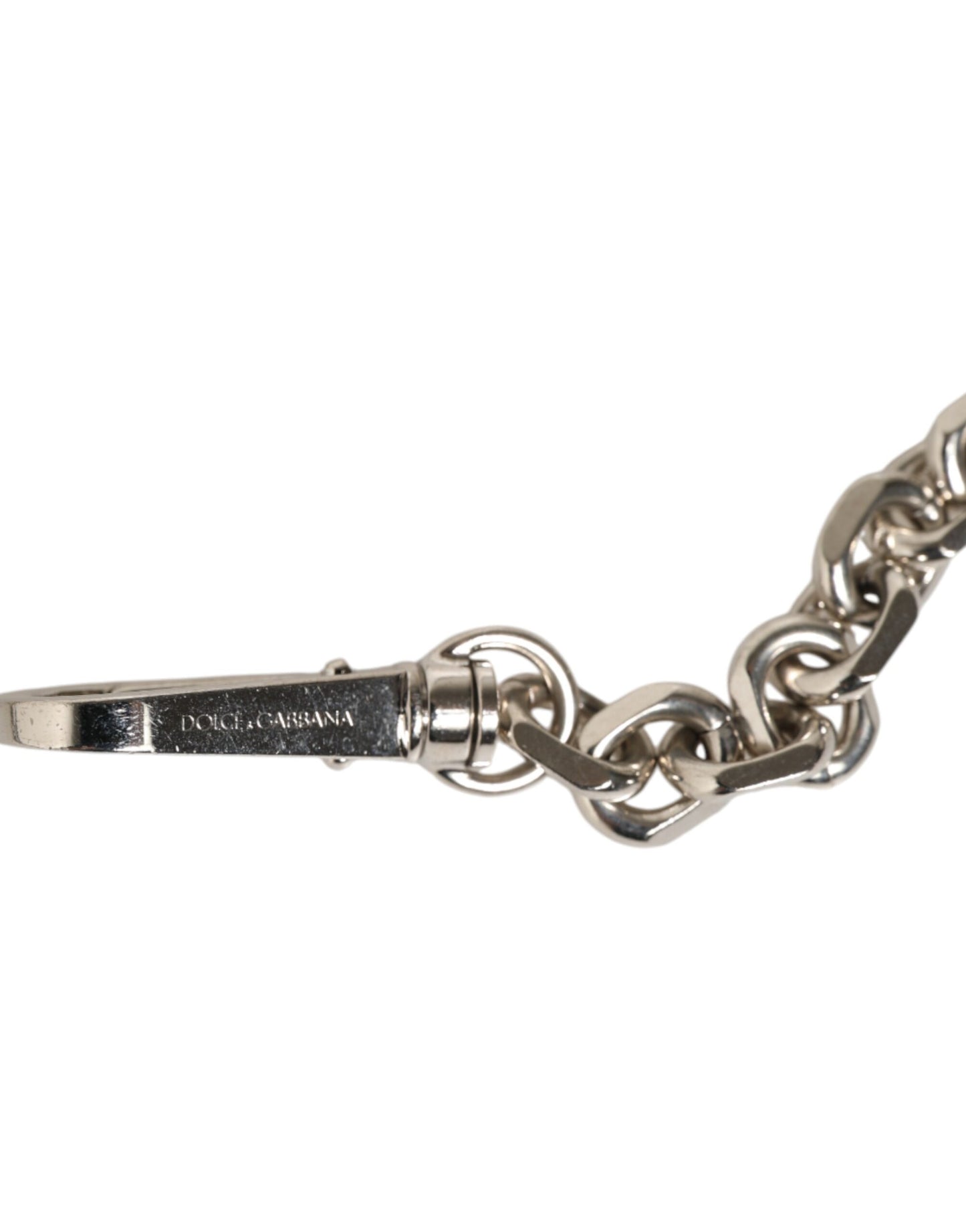 Shoulder Strap by Dolce & Gabbana for women in brass plastic & calf leather black, pearl, silver & white features a contemporary design, highlighting the distinctive style of the Brass Plastic Calf Leather Shoulder Strap with a contemporary finish.
