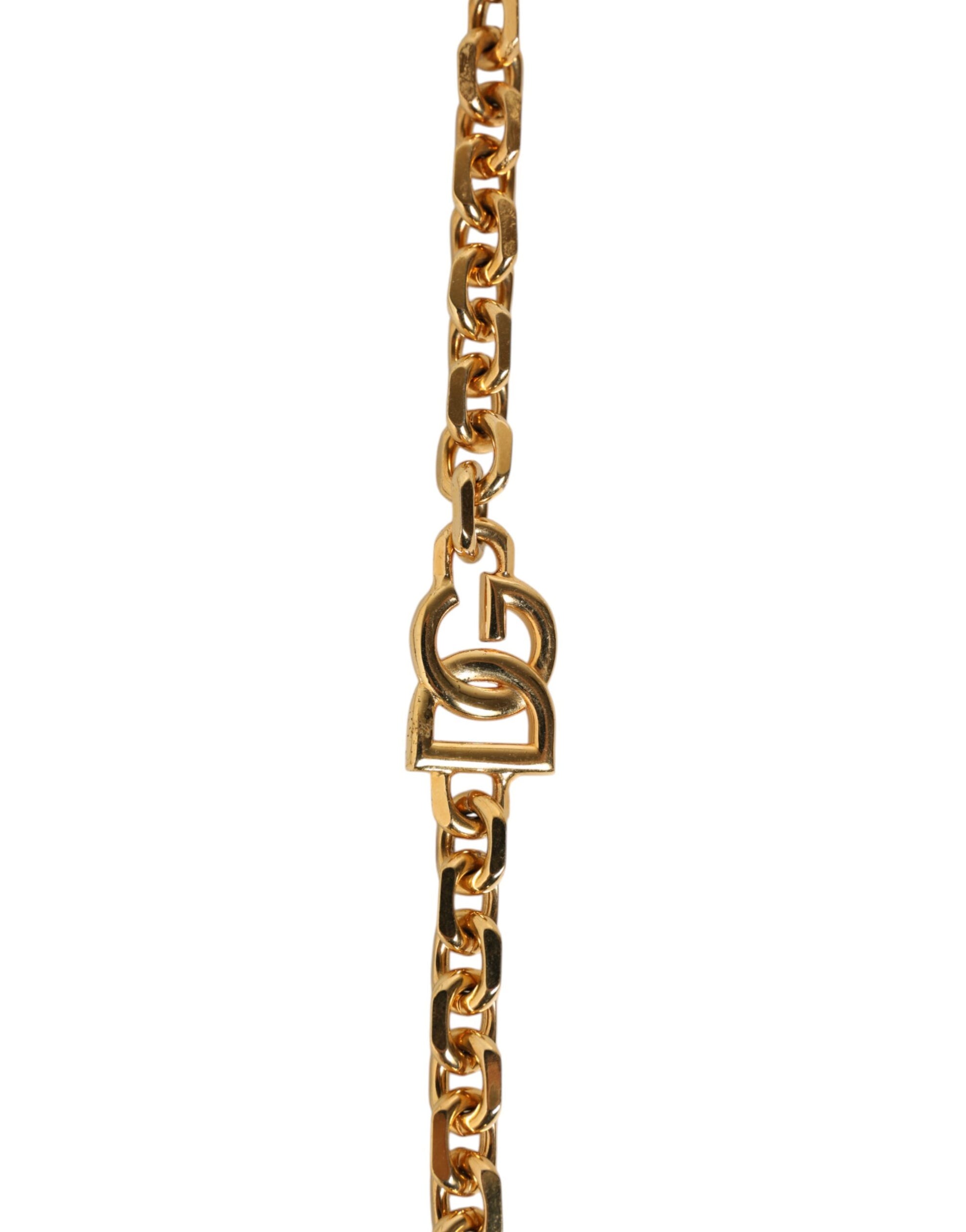 Shoulder Strap by Dolce & Gabbana for women in brass plastic & calf leather black, gold, pearl & white features a chic design, presenting a refined view of the Brass Plastic Calf Leather Shoulder Strap with a chic finish.