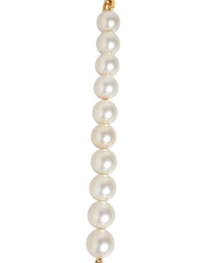 Shoulder Strap by Dolce & Gabbana for women in brass plastic & calf leather black, gold, pearl & white features a dynamic silhouette, artfully enhancing the dynamic design of this Brass Plastic Calf Leather Shoulder Strap.