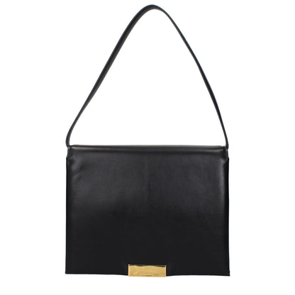 Shoulder Bag by Jil Sander for women in leather black showcases a statuesque silhouette, artfully detailed with a secure , organized , and versatile for a statuesque look.