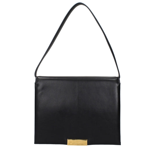 Shoulder Bag by Jil Sander for women in leather black showcases a statuesque silhouette, artfully detailed with a secure , organized , and versatile for a statuesque look.