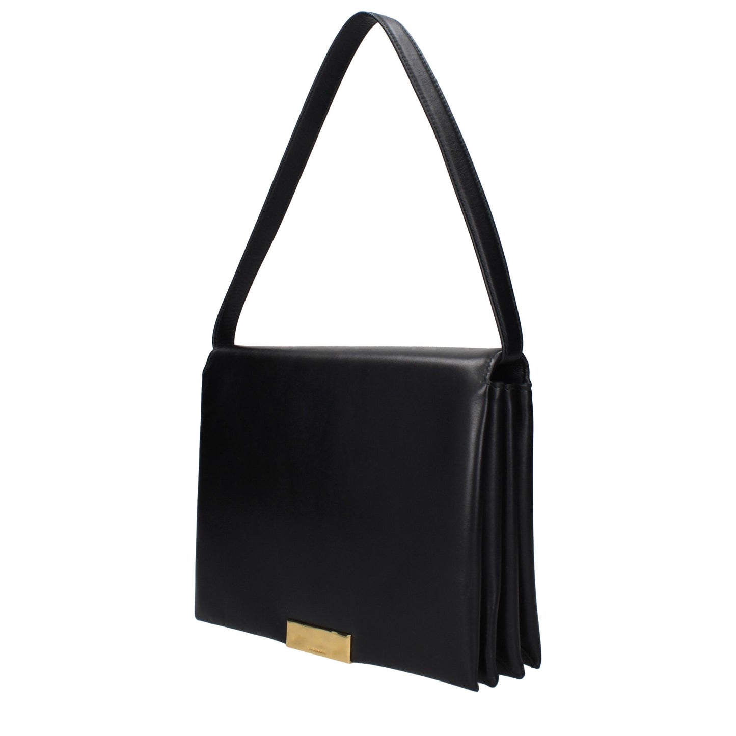 Shoulder Bag by Jil Sander for women in leather black presents a statuesque silhouette, showcasing a secure and statuesque with versatile for a sophisticated look.