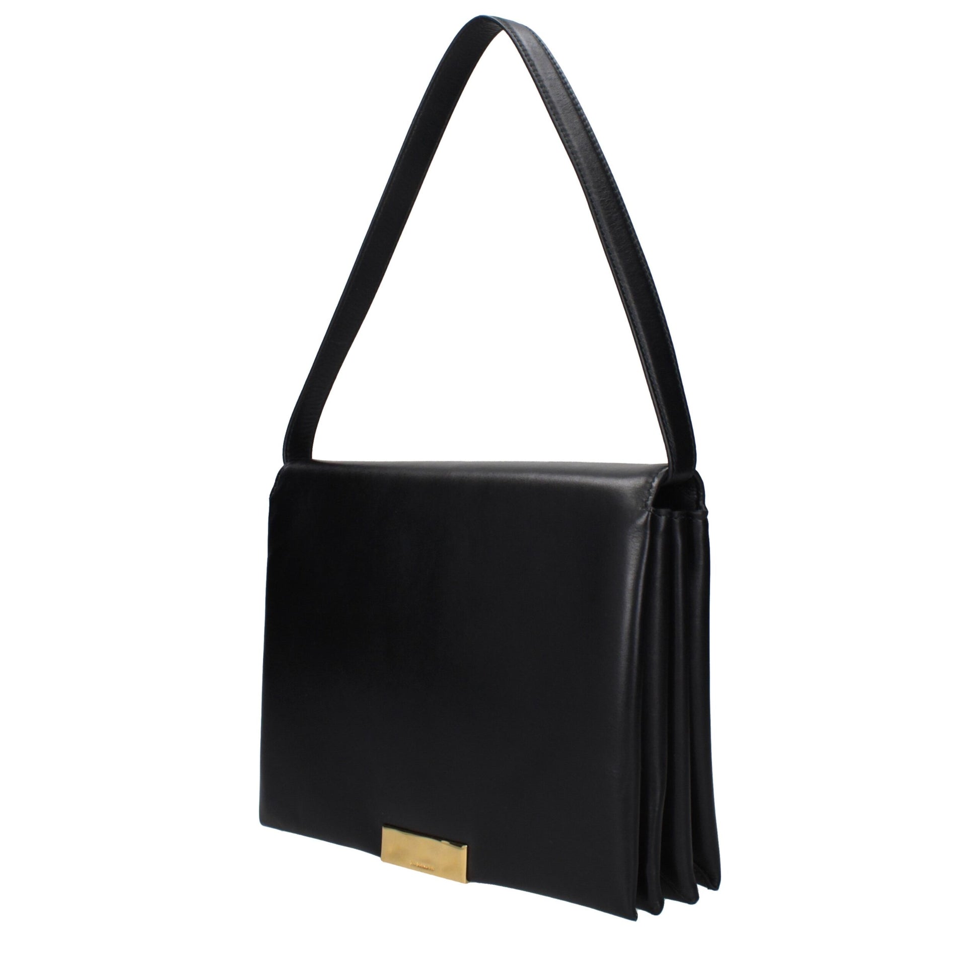 Shoulder Bag by Jil Sander for women in leather black presents a statuesque silhouette, showcasing a secure and statuesque with versatile for a sophisticated look.