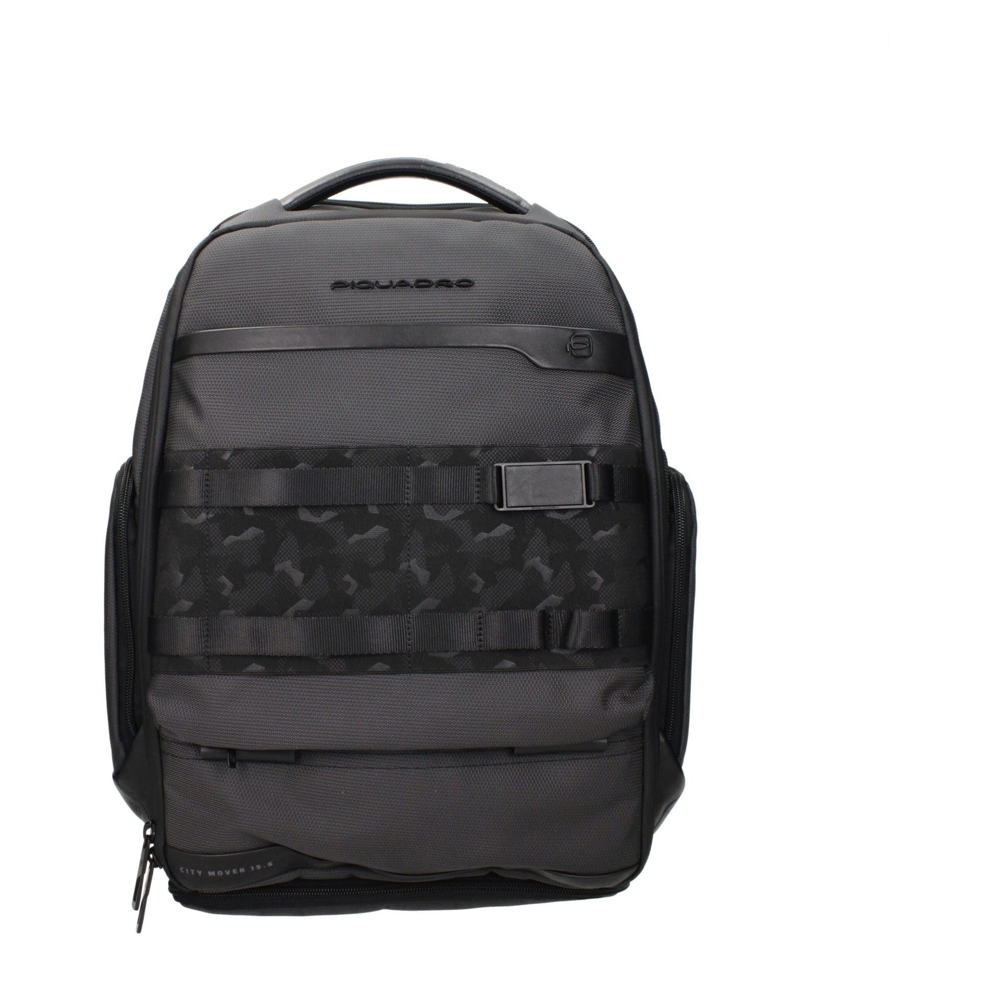 Backpack by Piquadro for men in fabric gray features a refined silhouette, showcasing the Fabric Backpack design with a secure , ample , and versatile backpack-strap & adjustable-strap.